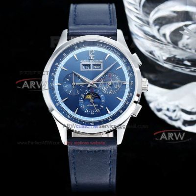 Swiss Replica Jaeger-Lecoultre Master Control Calendar Stainless Steel Blue Watch